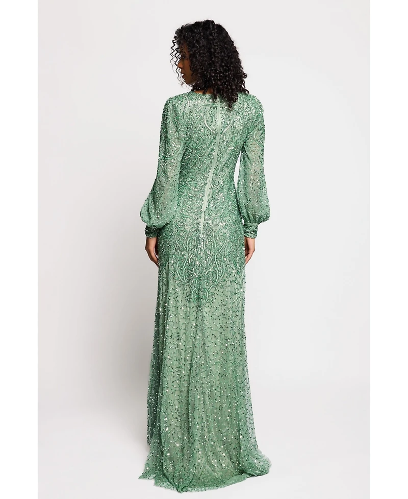 Beauut Women's Embellished Sequins Net Gown