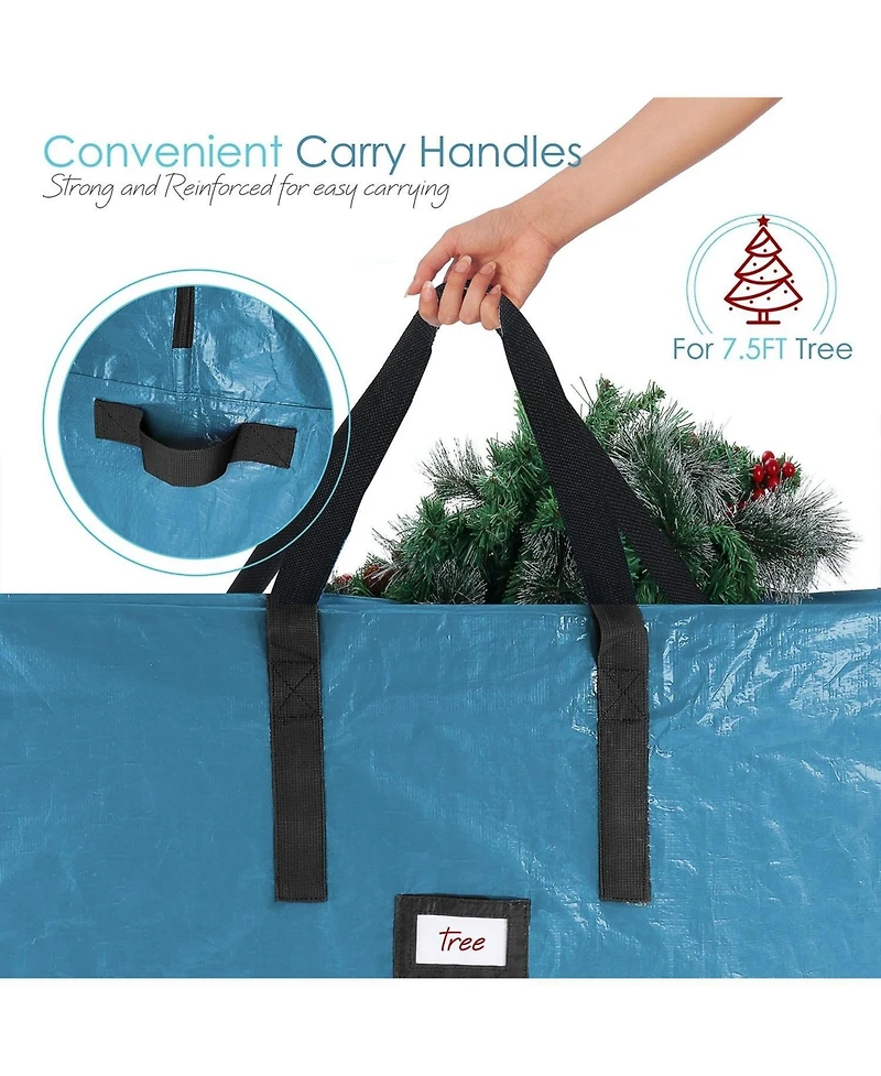 Hearth & Harbor Christmas Tree Storage Bag with Reinforced Handles & Dual Zipper - 7.5 ft