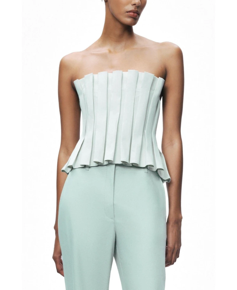 Nocturne Women's Pleated Strapless Bustier Top