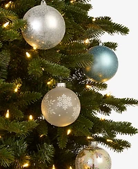 Holiday Lane Opulence Set of 8 Shatterproof Iridescent, Blue and White Ball Ornaments, Macy's Exclusive