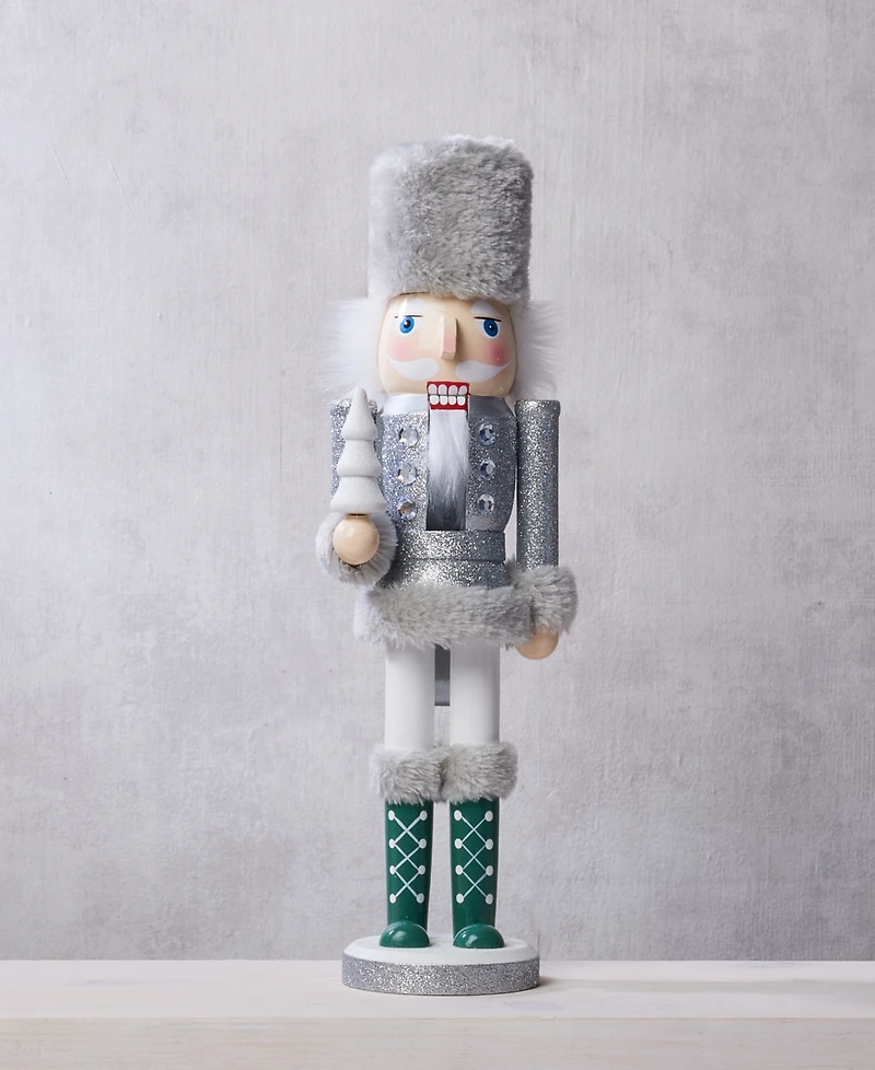 Holiday Lane Opulence Silver-Tone Nutcracker, Macy's Exclusive