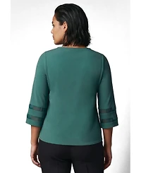 Avenue Women's Sheer Bell Sleeve Tunic