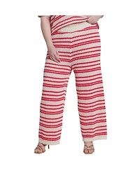 Eloquii Women's Pointelle Stripe Sweater Pant