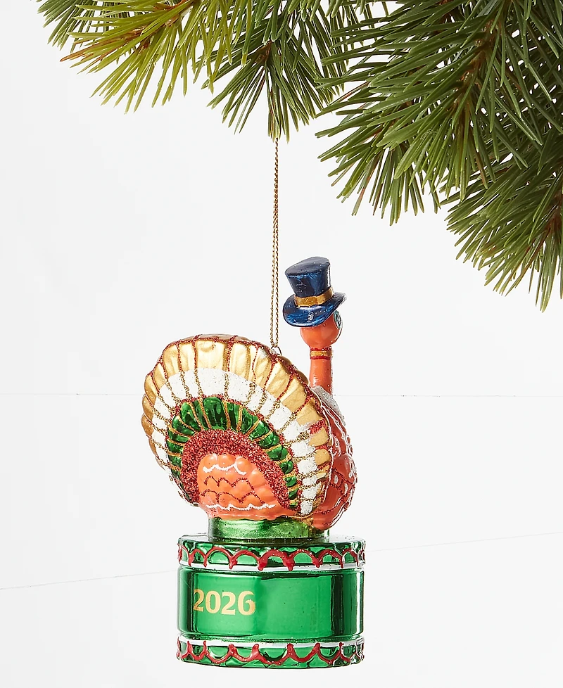 Macy's 100th Thanksgiving Day Parade Glass Turkey Ornament, Macy's Exclusive