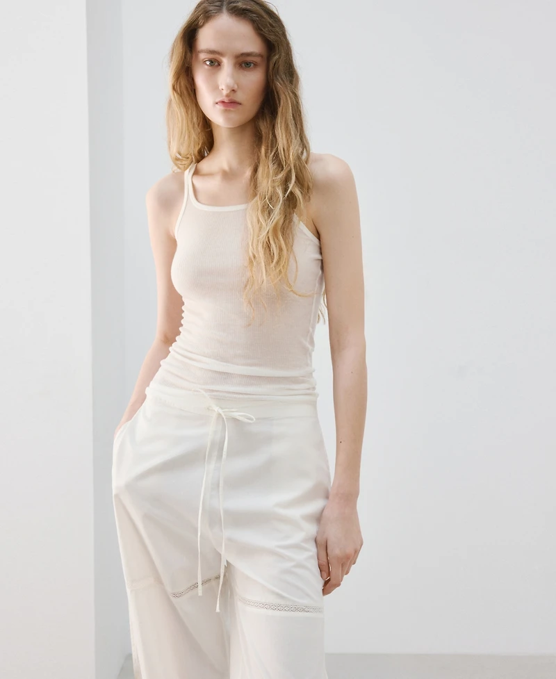 Mango Women's Bows Baggy Cotton Pants
