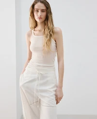 Mango Women's Bows Baggy Cotton Pants