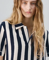 Mango Women's Striped Terry Cotton Nightgown