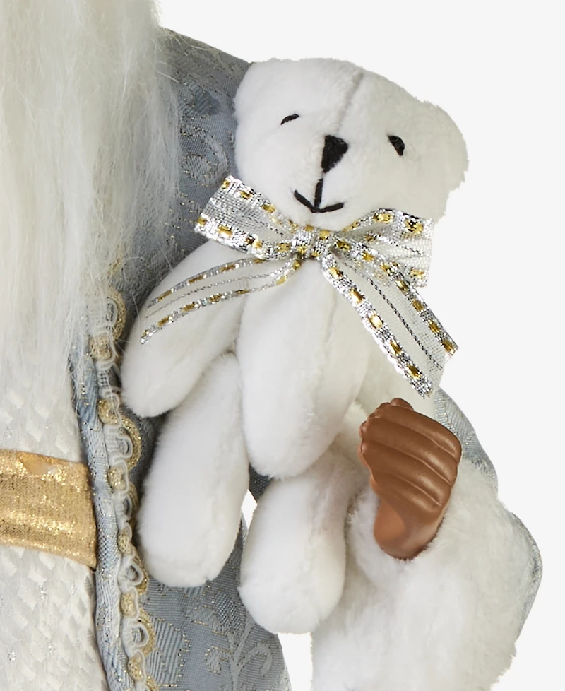 Holiday Lane Opulence African American Standing Santa with Tree and Stuffed Bear, Macy's Exclusive