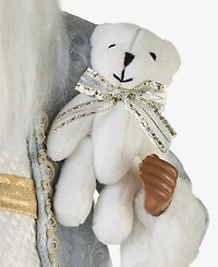 Holiday Lane Opulence African American Standing Santa with Tree and Stuffed Bear, Macy's Exclusive