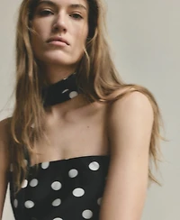 Mango Women's Polka-Dot Satin-Finish Dress