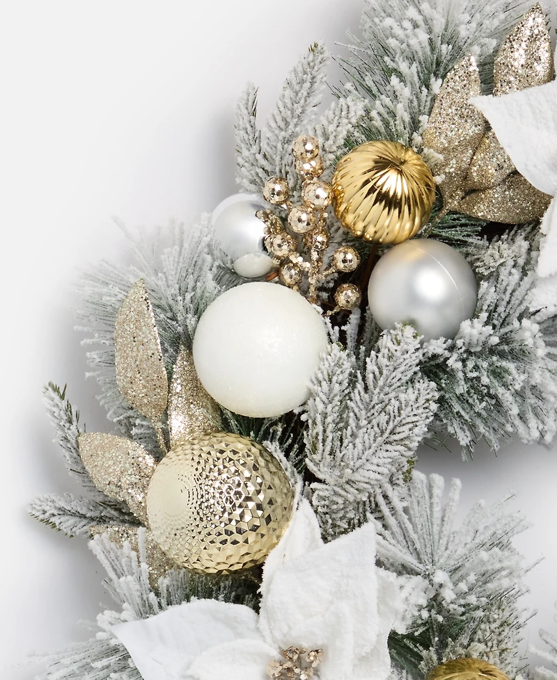 Holiday Lane Opulence Wreath with Ornaments and Flowers, Macy's Exclusive