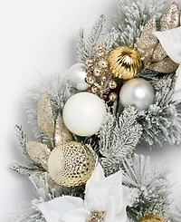 Holiday Lane Opulence Wreath with Ornaments and Flowers, Macy's Exclusive