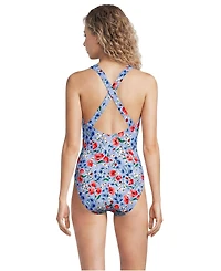 Lands' End Women's Adjustable V-neck Underwire Tankini Swimsuit Top Straps