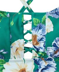 Lands' End Women's Lace-up Flutter Tankini Swimsuit Top