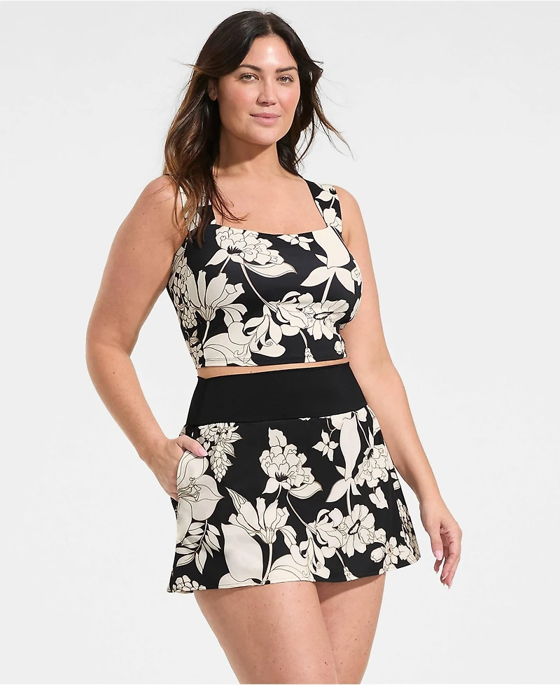 Lands' End Plus Pinchless Mini Swim Skort