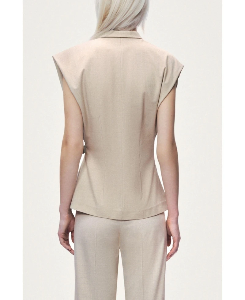 Nocturne Women's Belted Double-Breasted Vest