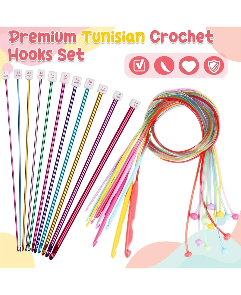 Aeelike Tunisian Crochet Hook Set with Cable