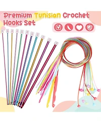 Aeelike Tunisian Crochet Hook Set with Cable