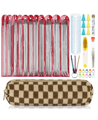 Aeelike 55-Piece Double Pointed Knitting Needles Set - Short Knitting Needles for Beginners