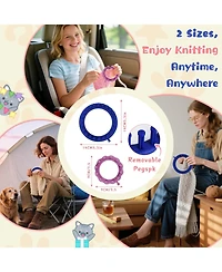 Aeelike Round Loom Knitting Kit for Beginners, Easy to Knit Cat (LandS) Complete Beginner Kit with Step-by-Step Instructions Videos, Animal Craft Gift