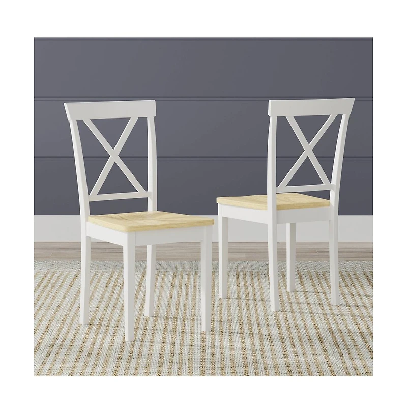 Glenwillow Home X-Back Solid Wood Dining Chairs, Set of 2
