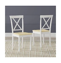 Glenwillow Home X-Back Solid Wood Dining Chairs, Set of 2