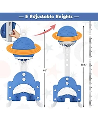 Sugift 3 In 1 Height Adjustable Kids Basketball Hoop Set With Balls