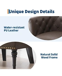 gaomon Modern Barrel Accent Chair, Tufted Back with Nailhead Trim, Upholstered Comfort Lounge for Living Room, Bedroom, Patio and Office