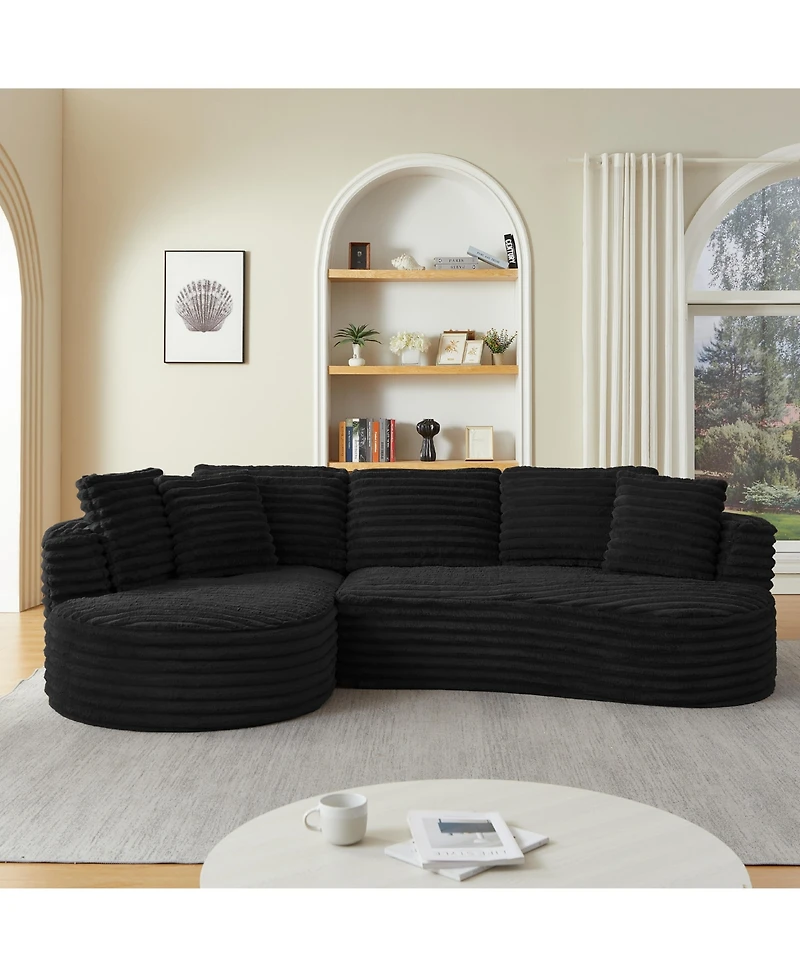 Sailvan Modern Curved L-Shape Luxury Sectional Sofa, Comfy Sleeper Couch,No Assembly Required
