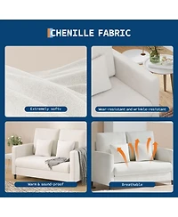 homfan Teddy Fabric Loveseat – No Assembly Small Couch. Wood Frame and High Weight Capacity for Apartment or Living Room