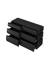 Rainsken Modern Minimalist 6 Drawers Dresser, 43.3" Multi-Functional Storage Cabinet, Chest of for Entryway, Living Room and Bedroom