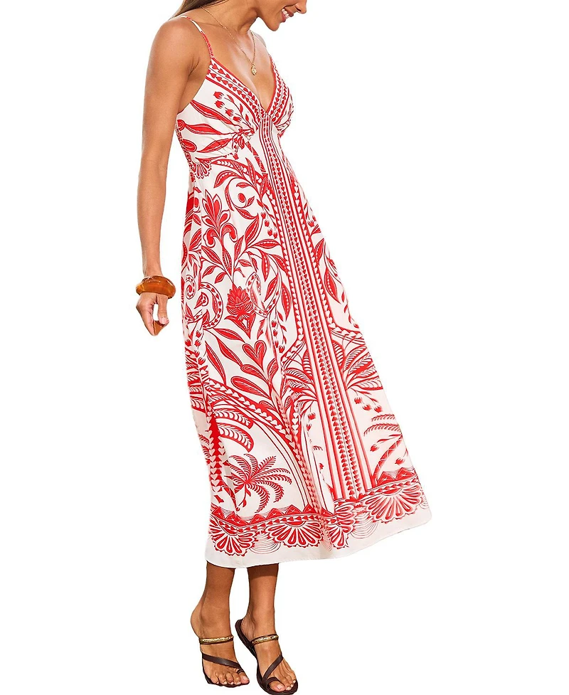Cupshe Women's Palm Tree Lane Tropical Maxi Beach Dress