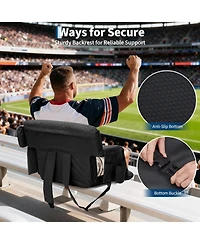 gaomon 2-Pack Portable 24.5in Folding Reclining Stadium Seats, Folding Bleacher Chairs
