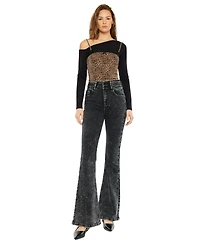 KanCan Women's Amirah Ultra High Rise Flare Jeans