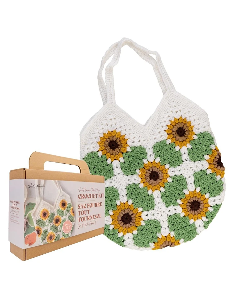 John Bead Sunflower Tote Bag Floral Crochet Diy Kit for Beginners