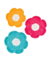 John Bead Flower Coasters Floral Crochet Diy Kit for Beginners