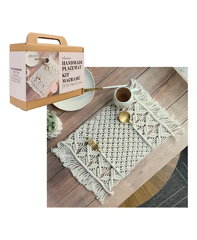 John Bead Macrame Handmade Placemat Diy Kit for Beginners