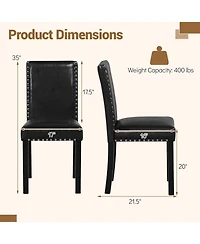Sugift Set of 2 Dining Chairs with Solid Rubber and Wood Legs