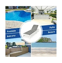 Boyel Living Patio Adjustable Reclining Chair Lounge Chair Chaise for Garden Deck Wheel