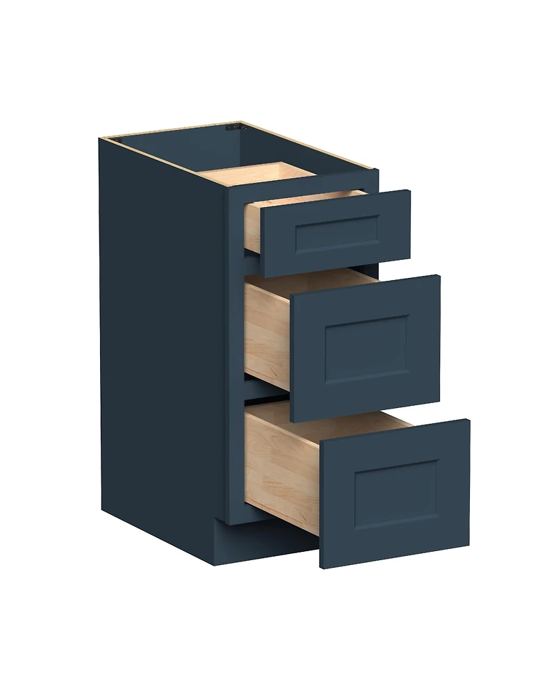 Boyel Living 15" W 3-Drawers Base Cabinets, Ready to Assemble Kitchen Cabinet with Solid Wood Frame, Soft-Close Slides and Hinges