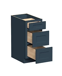 Boyel Living 15" W 3-Drawers Base Cabinets, Ready to Assemble Kitchen Cabinet with Solid Wood Frame, Soft-Close Slides and Hinges