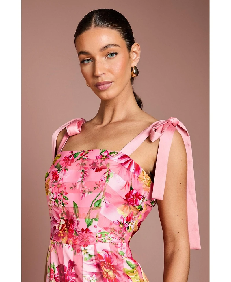 Coast Women's Printed Organza Bow Maxi Dress