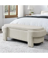 Flynama 51.5" Linen Upholstered Storage Bench
