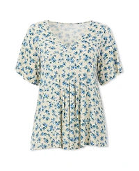 ellos Plus V-Neck Front Pleat Tunic