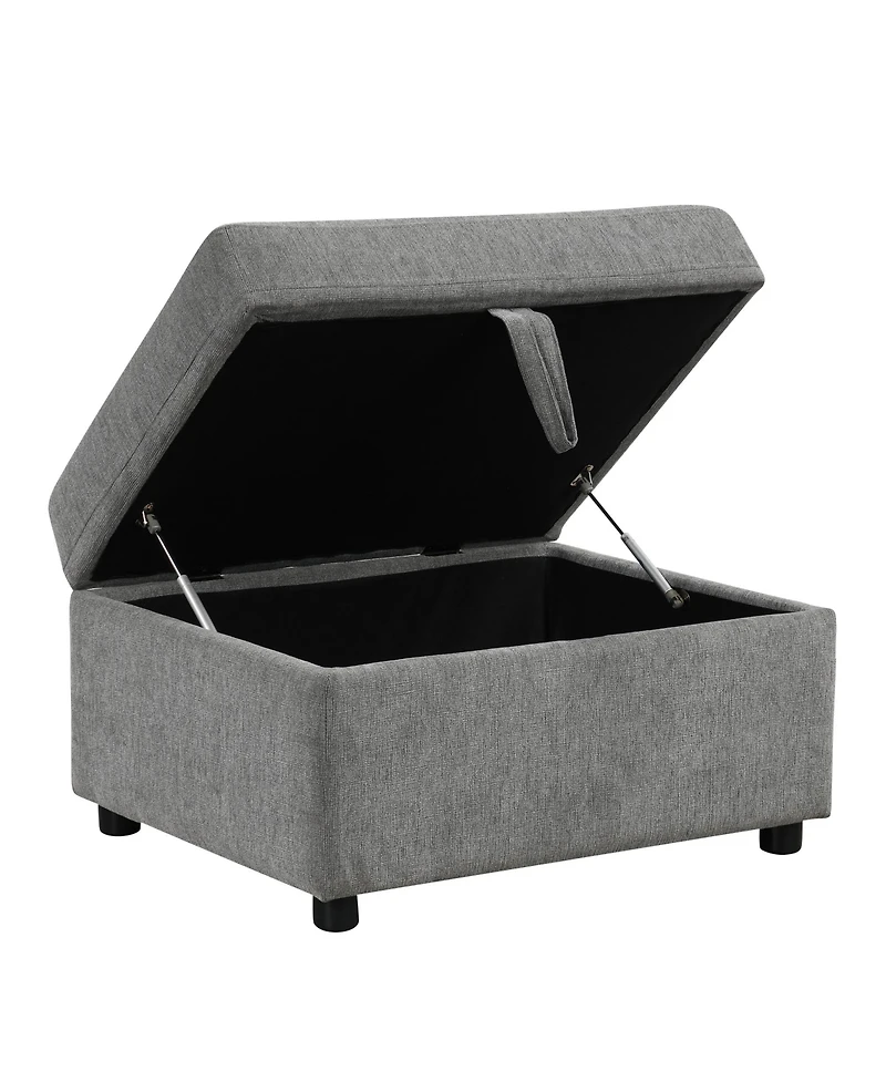 Clihome Sectional Sofa Bed L-shaped Sofa with Movable Storage Ottoman