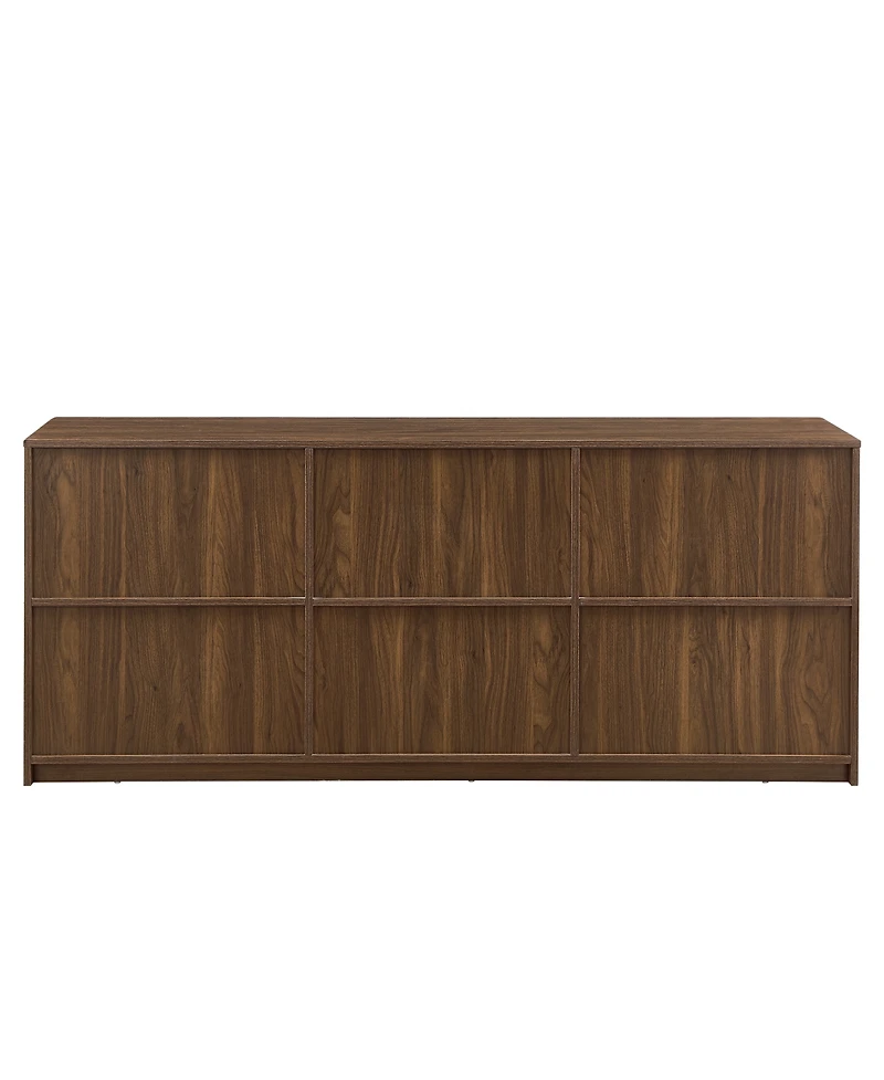 Streamdale Furniture 67'' Modern Wavy 6-Door Sideboard Storage Cabinet