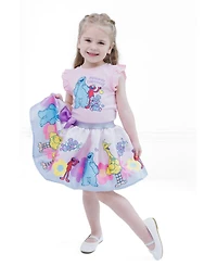 Sesame Street Toddler Girl's (2T- 4T) 2-Piece T-Shirt and Satin Skirt Set