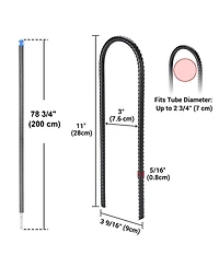 Yescom 8 Pack Trampoline Enclosure Poles w/ Caps and 11" U Shaped Ground Anchors Kit