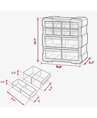 Xdovet Small Parts Organizer 12 Drawers Tool Box Hardware Storage