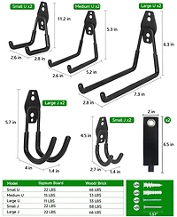Xdovet Garden Tool Organizer Wall Mount Hooks Rack Shed Storage Heavy Duty